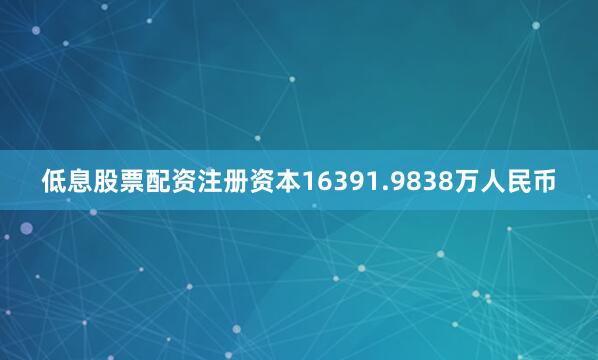 低息股票配资注册资本16391.9838万人民币